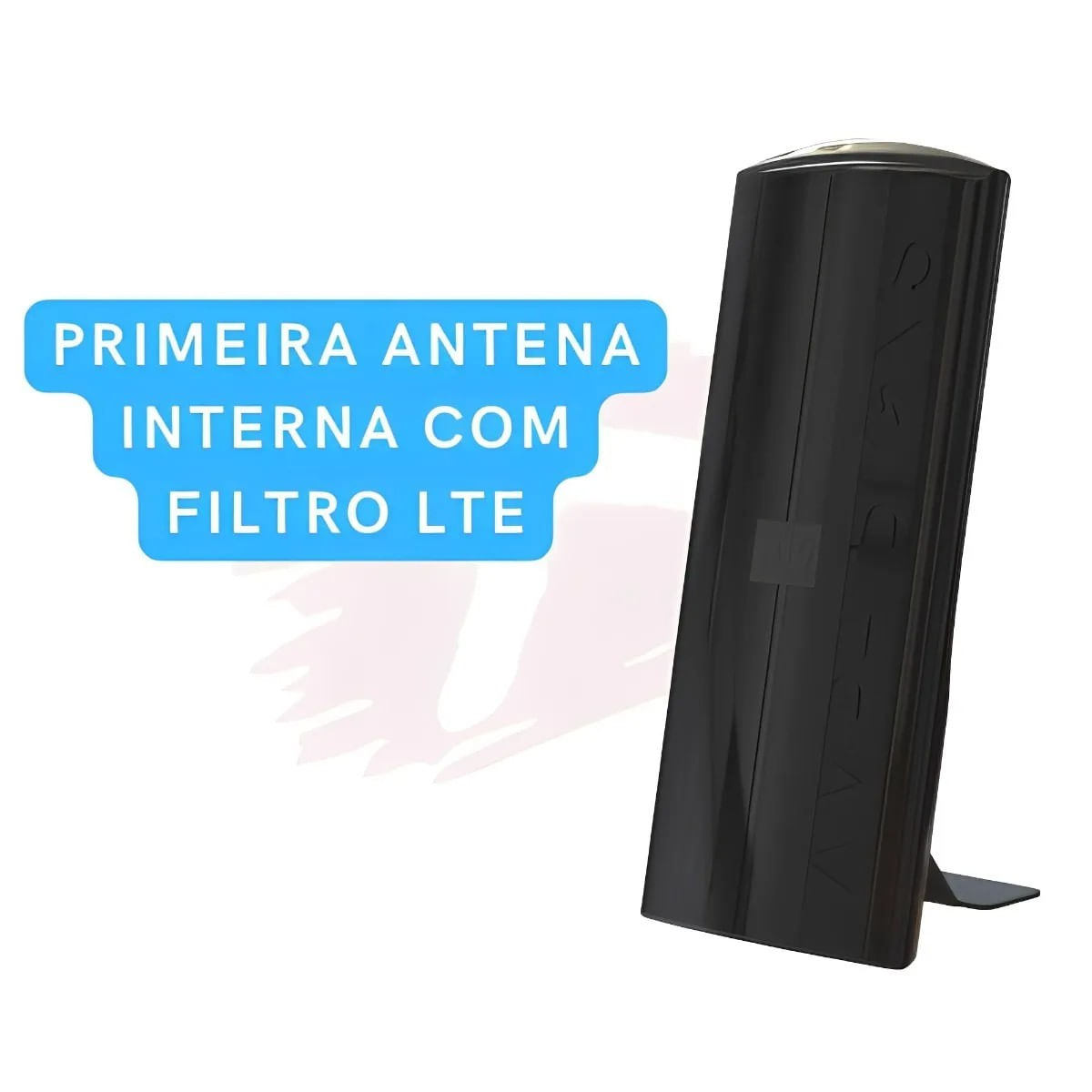 Antena Digital Interna Amplificada Hdtv Vhf Uhf Full Hd 20dB Amphibions PROHD-2000A Proeletronic Bivolt Com Filtro Lte