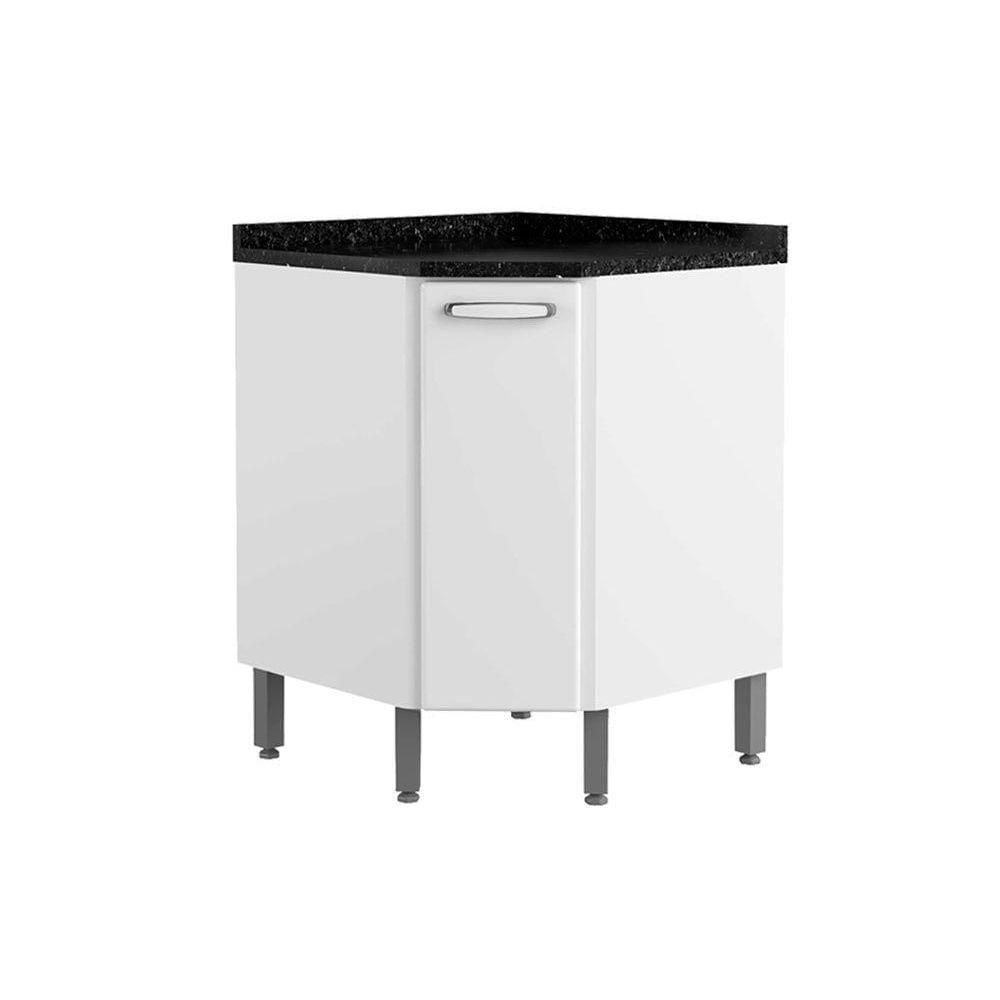 Balcão De Cozinha Canto Oblo Evidence 7115 1 Porta C/tampo 68cm Branco - Bertolini