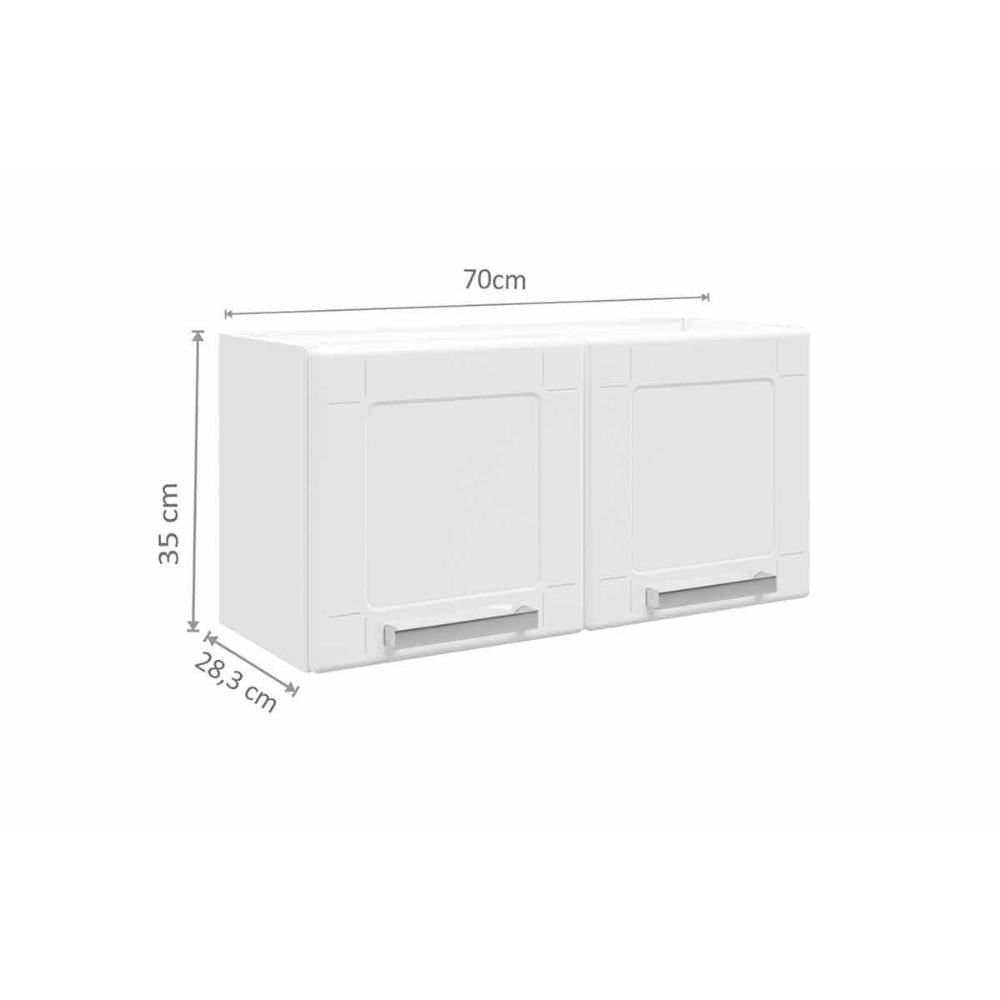 Armário Aéreo P/ Cozinha Múltipla 6000 C/ 2 Portas 70cm Branco - Bertolini