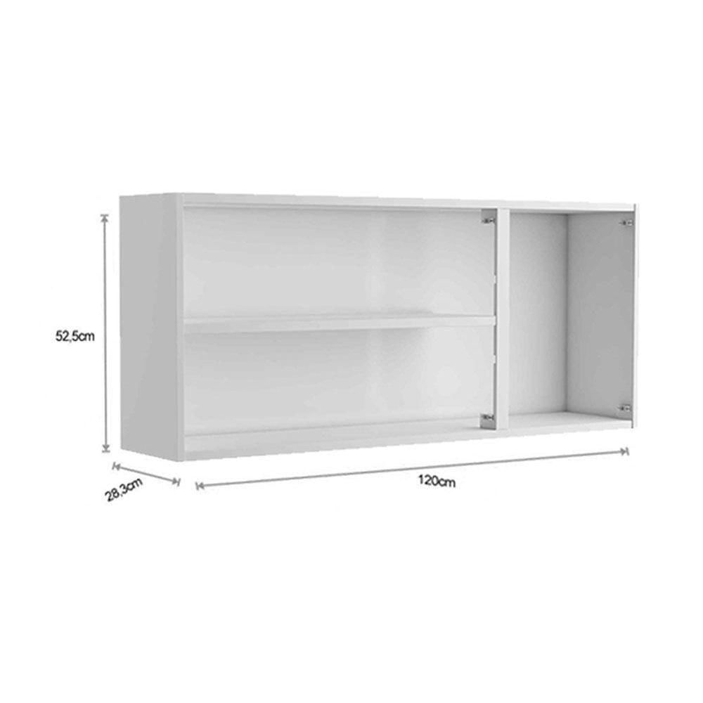 Armário Aéreo Cozinha Modulado Evidence 7008 3 Portas Branco - Bertolini