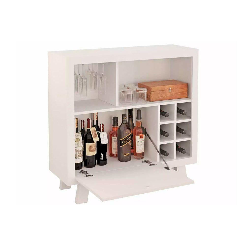 Bar De Sala Jantar Ad5002 Adega P/ 6 Garrafas Branco - Tecno Mobili