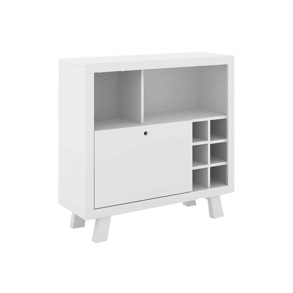 Bar De Sala Jantar Ad5002 Adega P/ 6 Garrafas Branco - Tecno Mobili