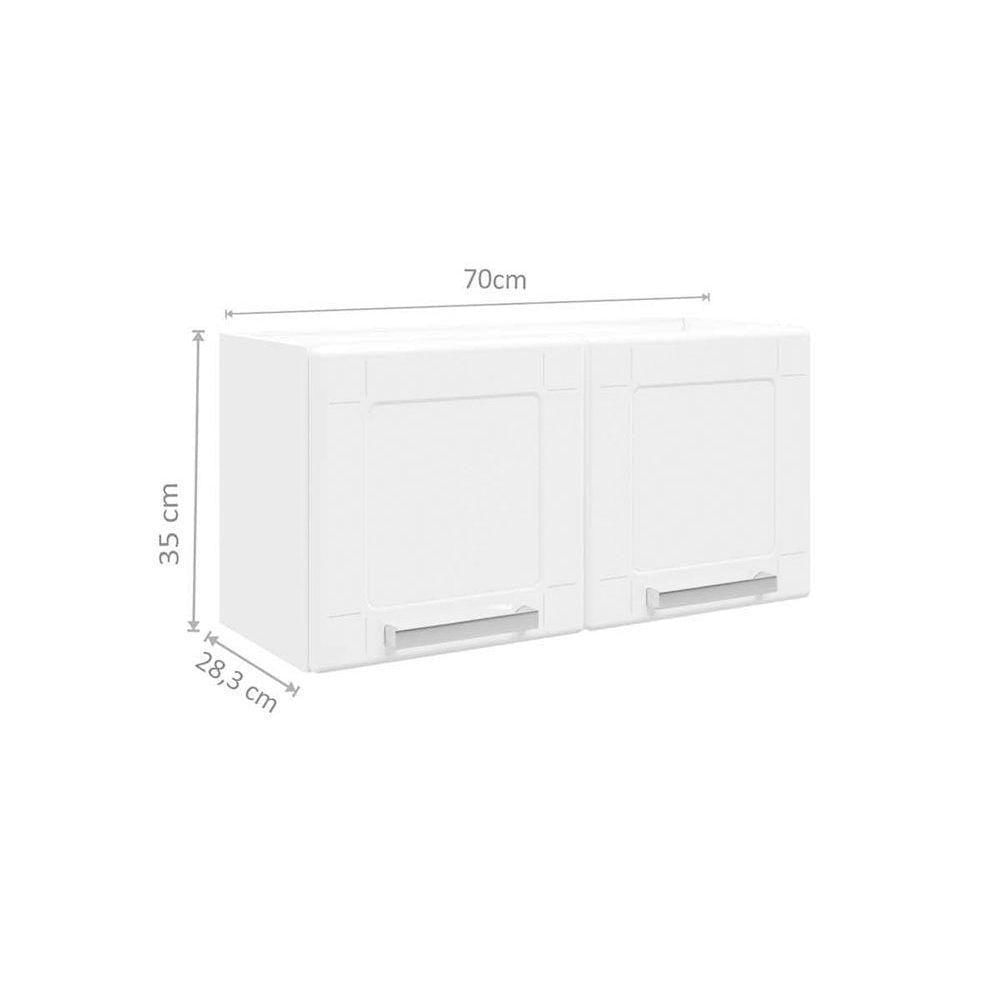 Kit De Cozinha Modulada 4 Peças Múltipla (2 Armários + 1 Balcão + 1 Paneleiro) C4p76 Branco