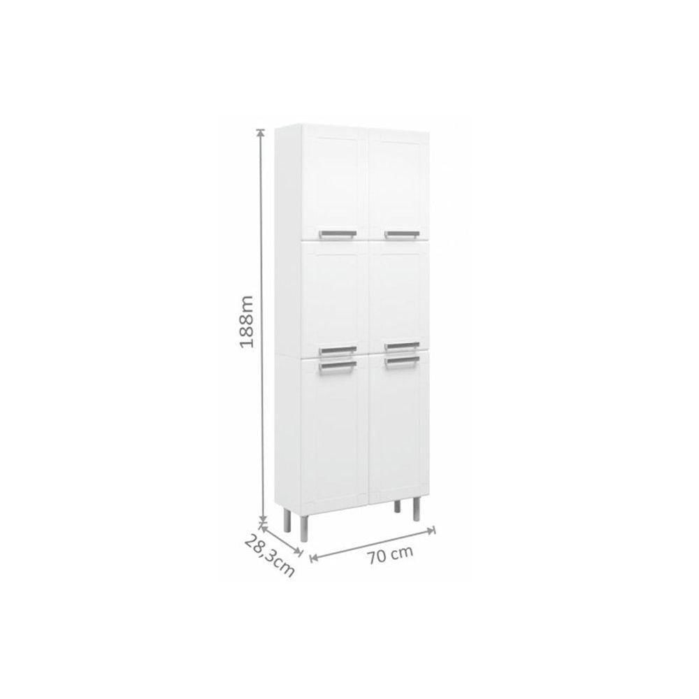 Kit De Cozinha Modulada 4 Peças Múltipla (2 Armários + 1 Balcão + 1 Paneleiro) C4p76 Branco