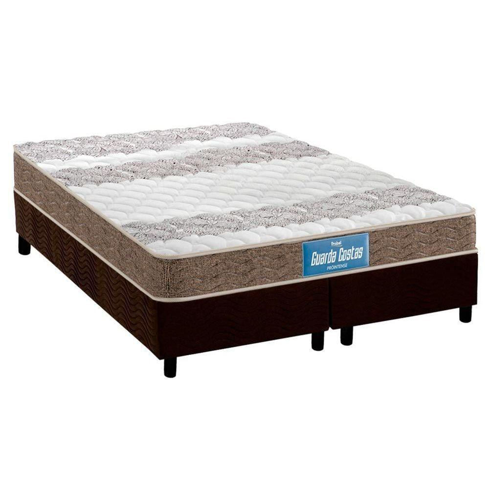 Cama Box Queen: Colchão Ortopédico Probel D33/Ep Double Face+ Base Brown(158X198)