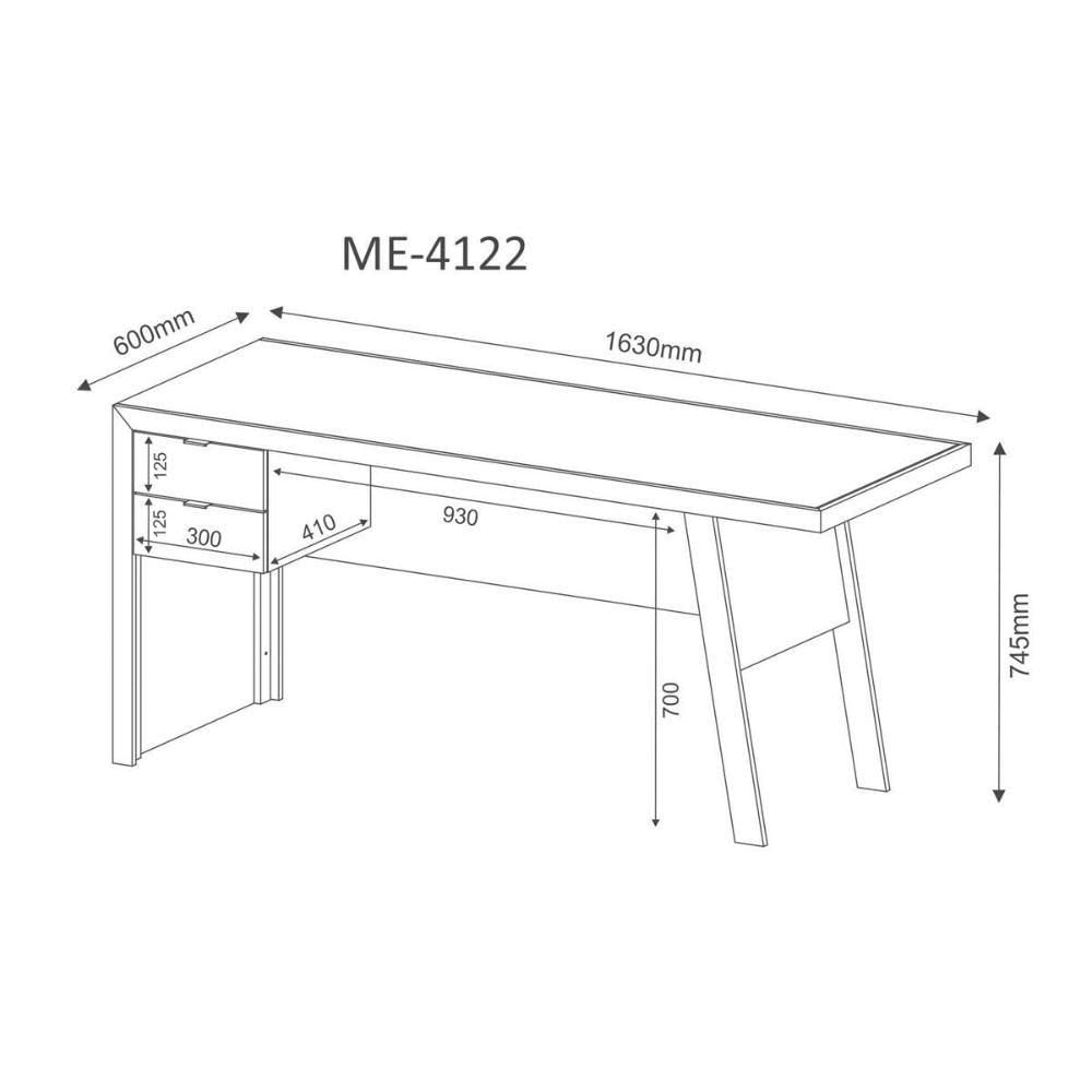 Mesa De Computador Solteiro Me4122 C/ 2 Gavetas Nogal/fendioff - Tecno Mobili