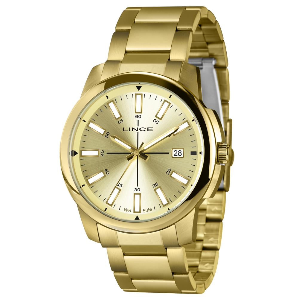 Relógio Lince Masculino Ref:Mrg4819l48 C1kx Casual Dourado