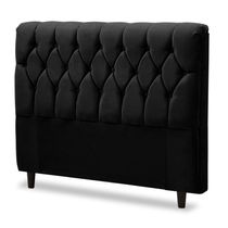 Cabeceira Cama Box Istambul Casal 145cmx126cm Suede Preto Preto