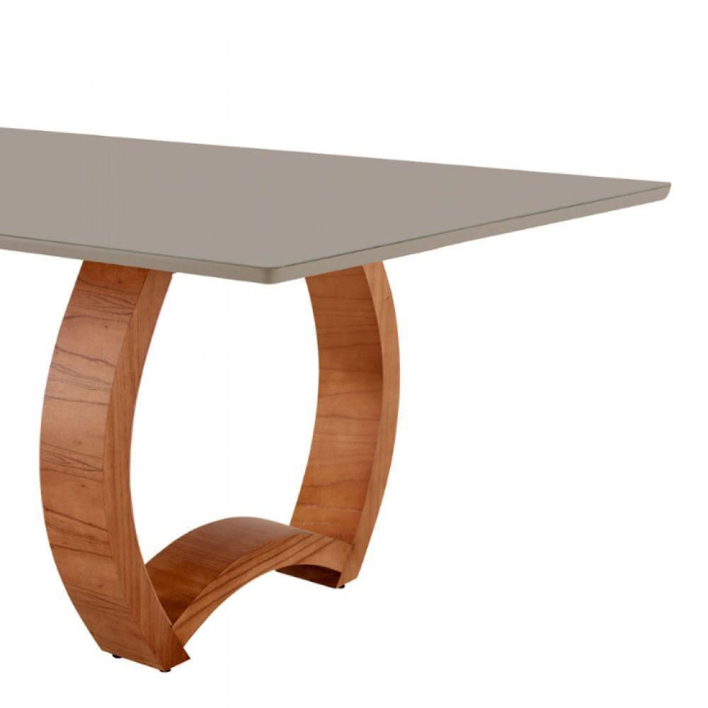 Mesa Para Sala De Jantar Bali 220cm Moderna Mobília Cinamomo Imbuia-champanhe