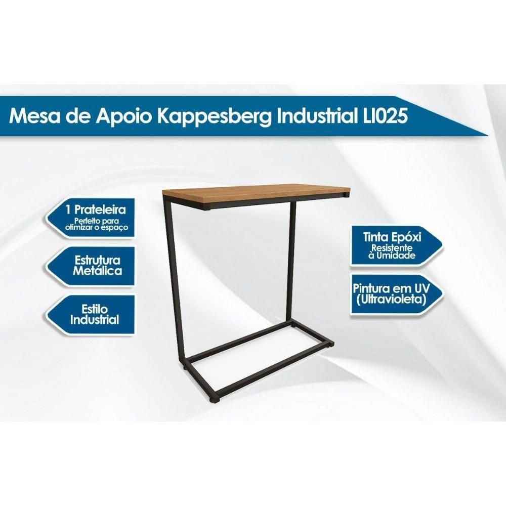 Mesa Lateral P/ Sala Industrial Li025 De Apoio Notebook Freijo/preto - Kappesberg