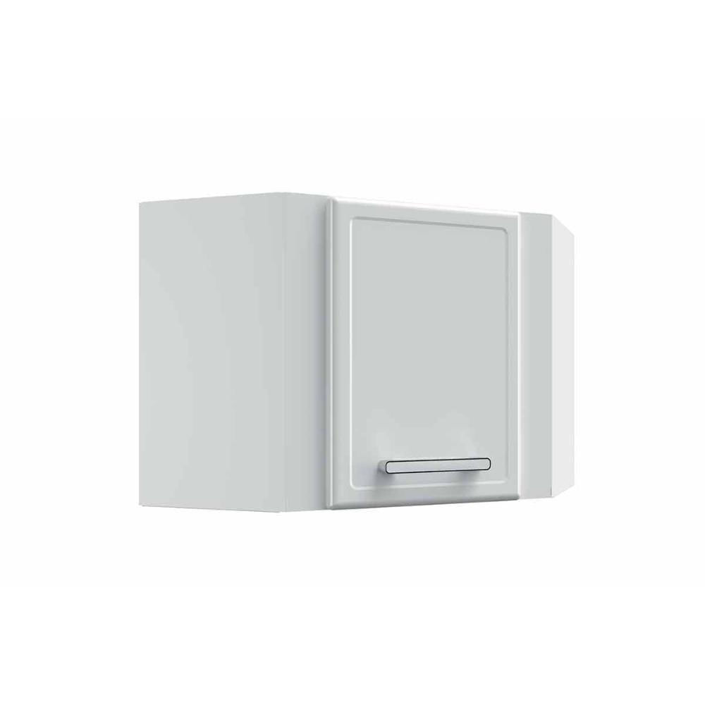 Armário Aéreo P/ Cozinha Canto Oblíquo Gourmet 7013 C/ 1 Porta 68cm Branco - Bertolini