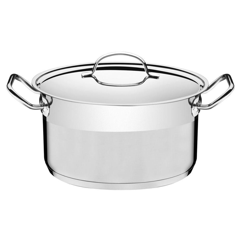 Caçarola Tramontina Professional Funda Em Aço Inox Fundo Triplo Com Tampa Plana 28 Cm 8,4 L