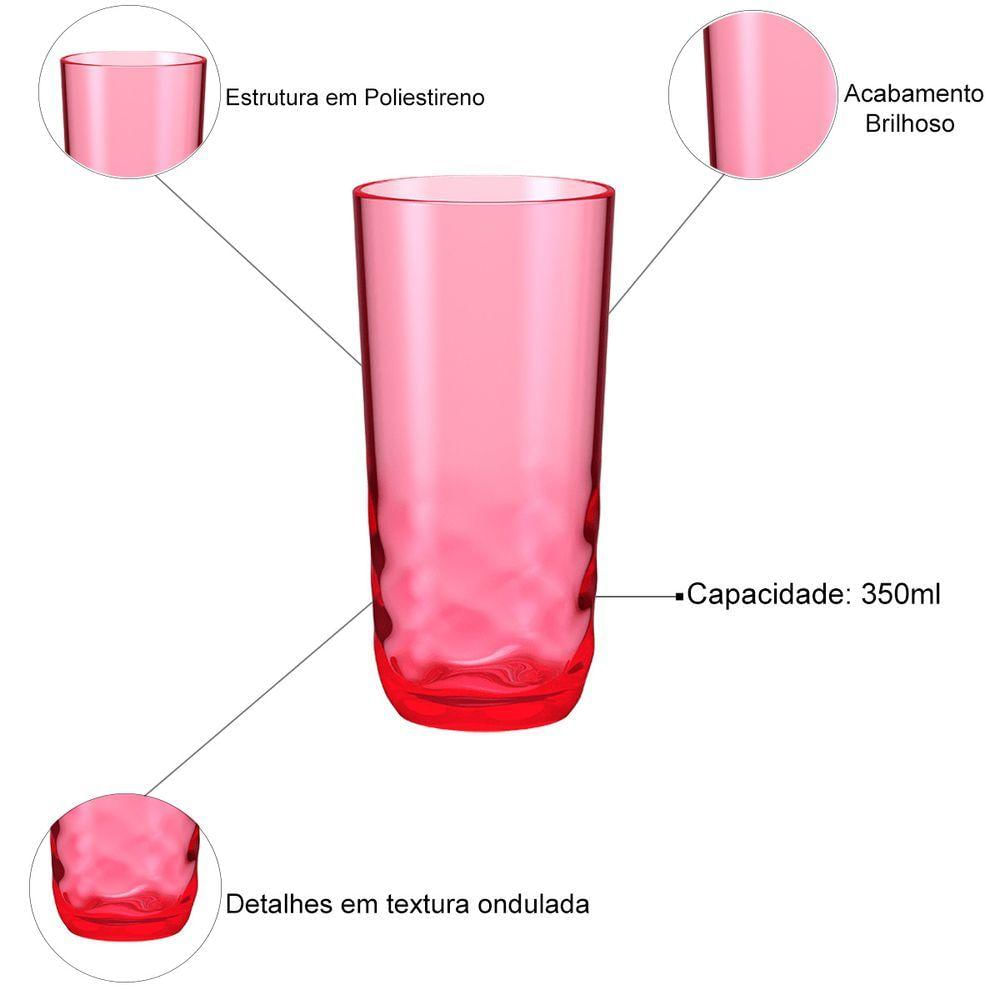 Copo Alto De Poliestireno 350ml Waze Coza - Brinox Rosa Sorbet 20319/0527