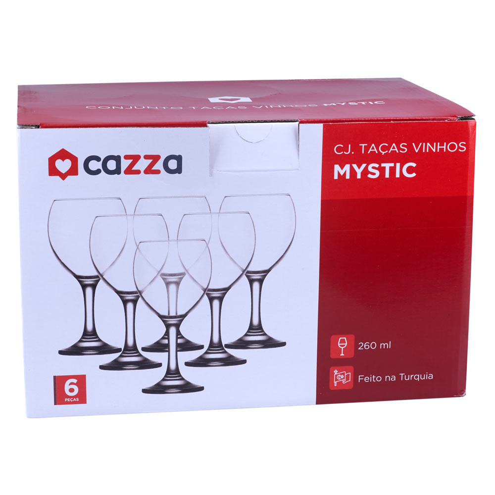 Conjunto com 6 Taças Vinho 260ml Mystic CV244246 Cazza