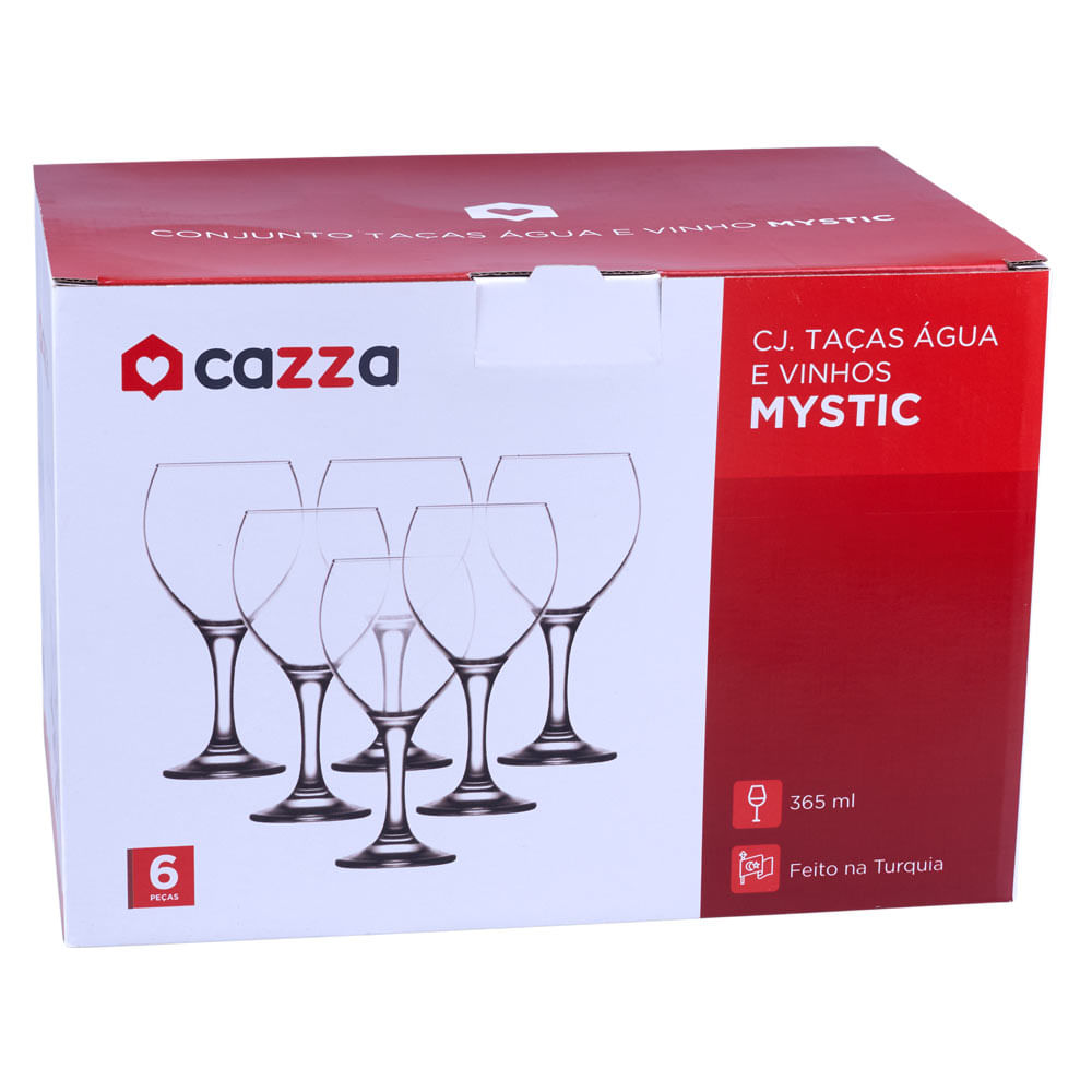 Conjunto com 6 Taças Água 365ml Mystic CV244247 Cazza