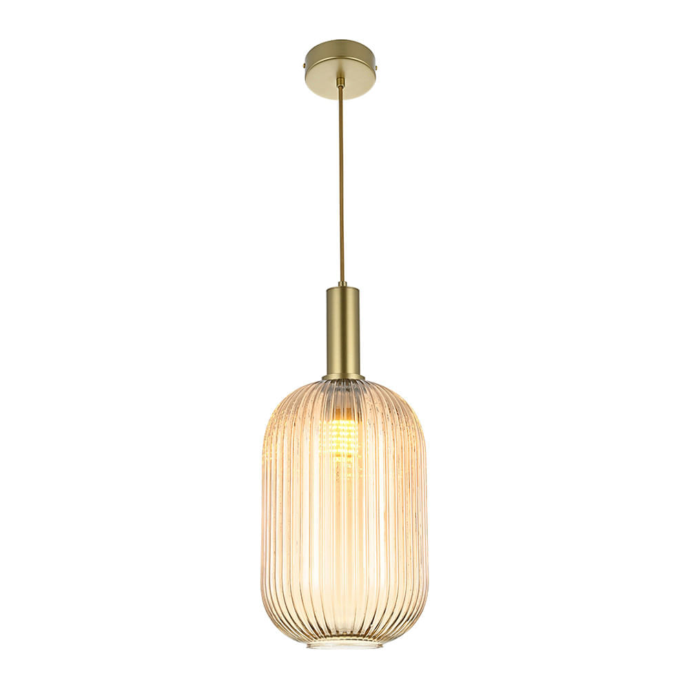 Lustre Pendente Nordecor Canne Vis 2914 Ouro Champagne E27 Bivolt Ouro Champagne