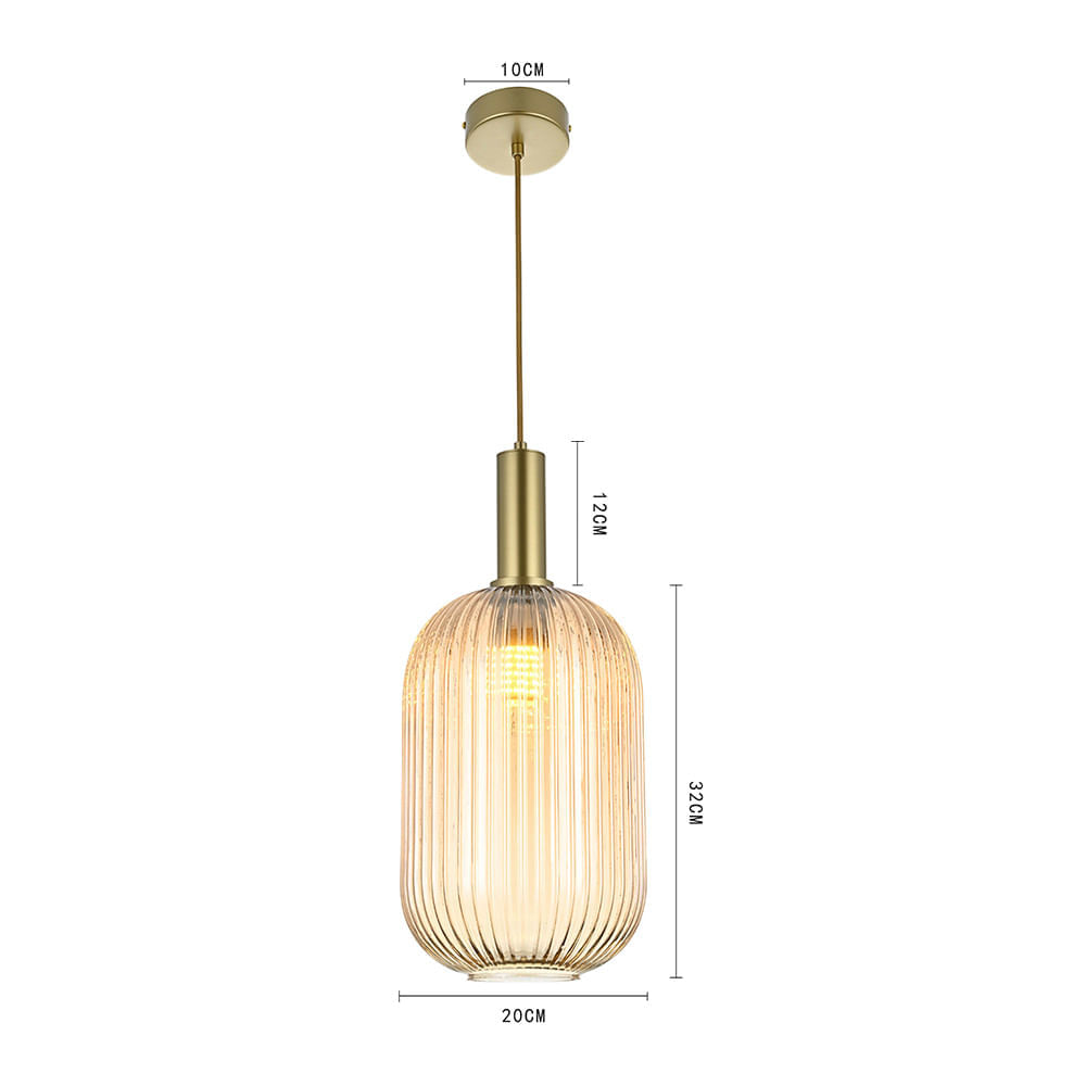 Lustre Pendente Nordecor Canne Vis 2914 Ouro Champagne E27 Bivolt Ouro Champagne