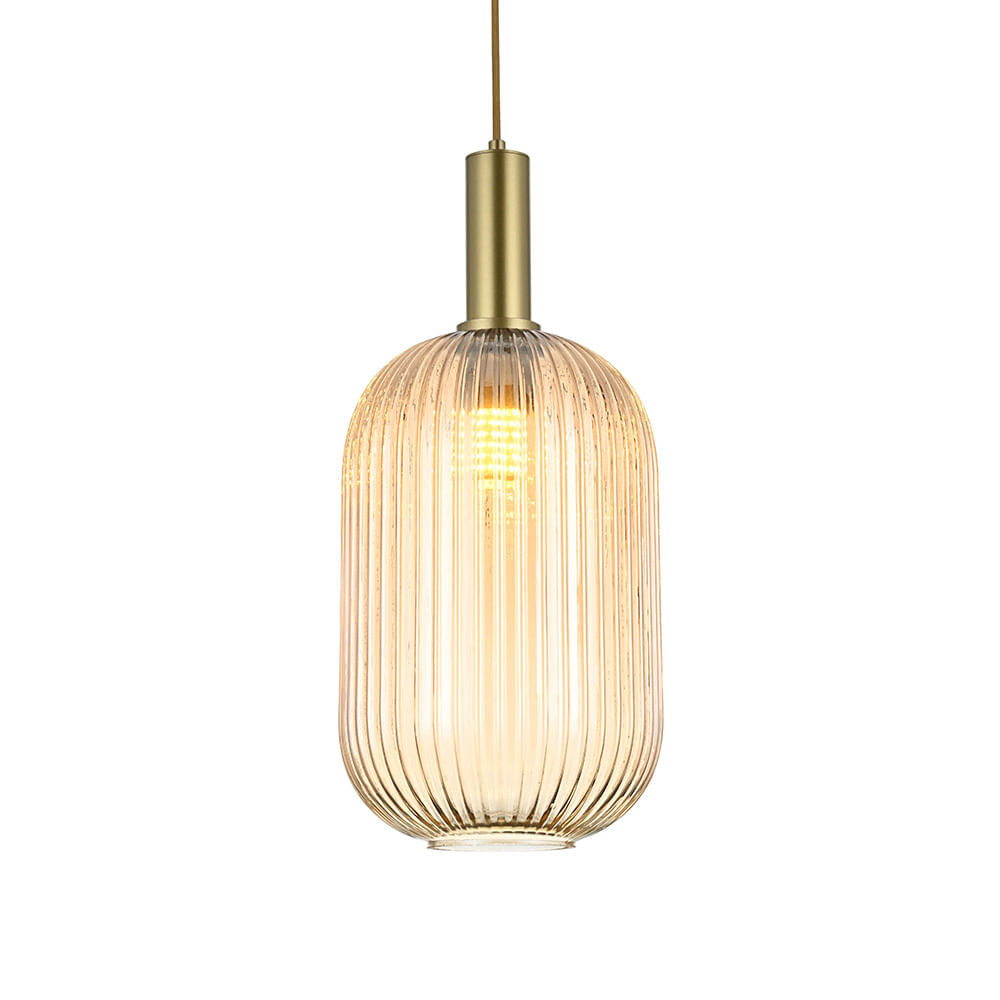 Lustre Pendente Nordecor Canne Vis 2914 Ouro Champagne E27 Bivolt