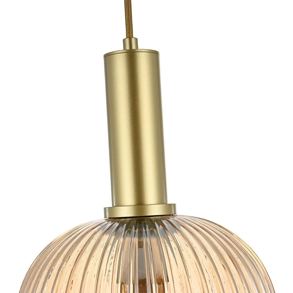 Lustre Pendente Nordecor Canne Vis 2914 Ouro Champagne E27 Bivolt Ouro Champagne