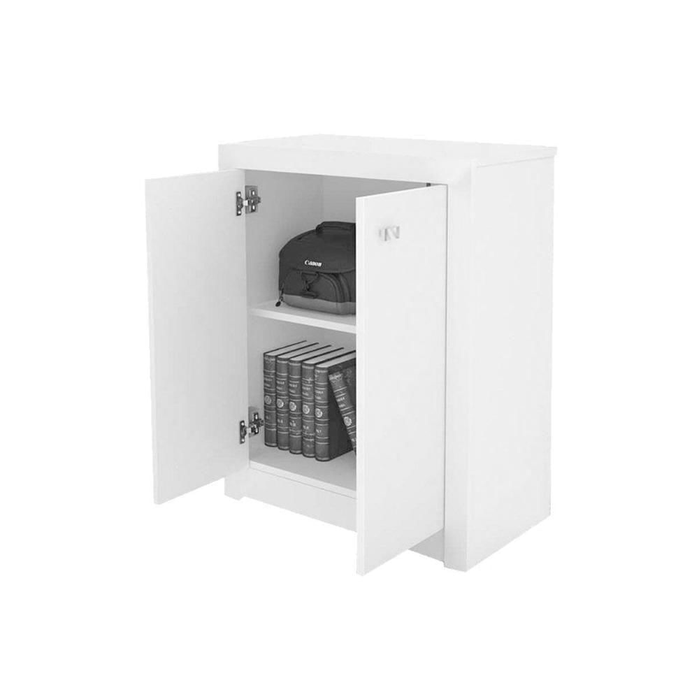 Balcão De Escritório Me4103 C/ 2 Portas Branco - Tecno Mobili