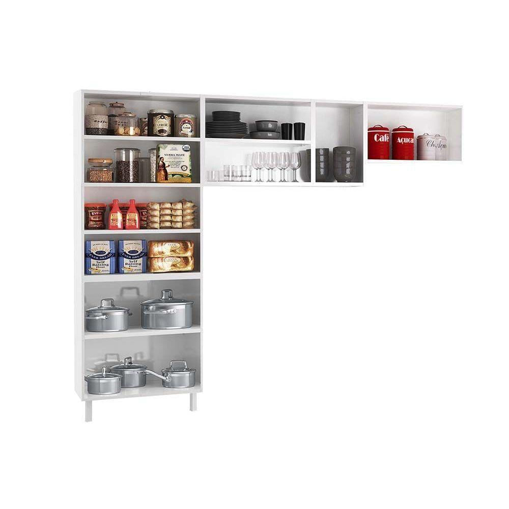 Kit De Cozinha Modulada 3 Peças Star New (2 Armários + 1 Paneleiro) Cpt106 Branco - Telasul