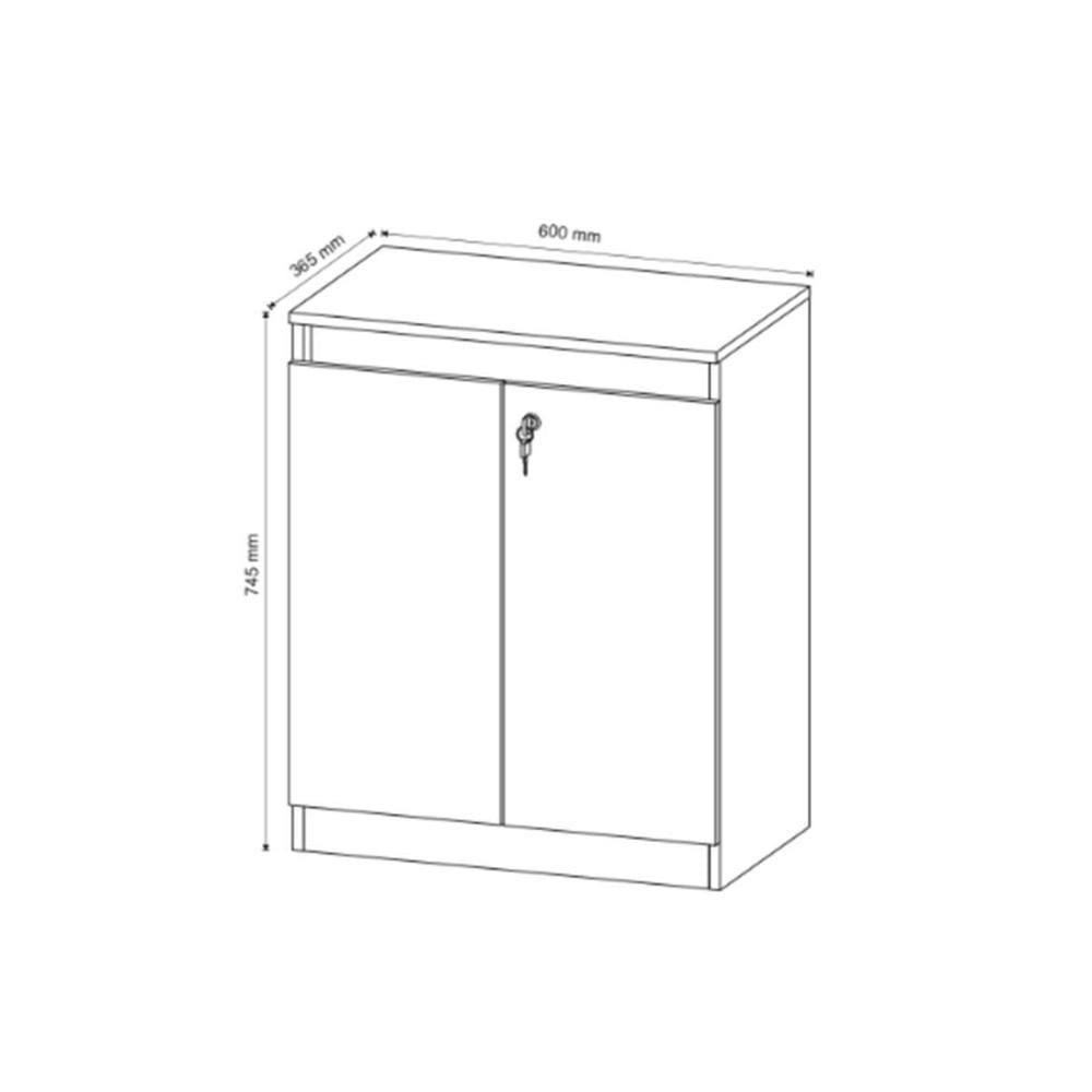 Balcão De Escritório Me4149 C/ 2 Portas C/ Chave Nogal - Tecno Mobili