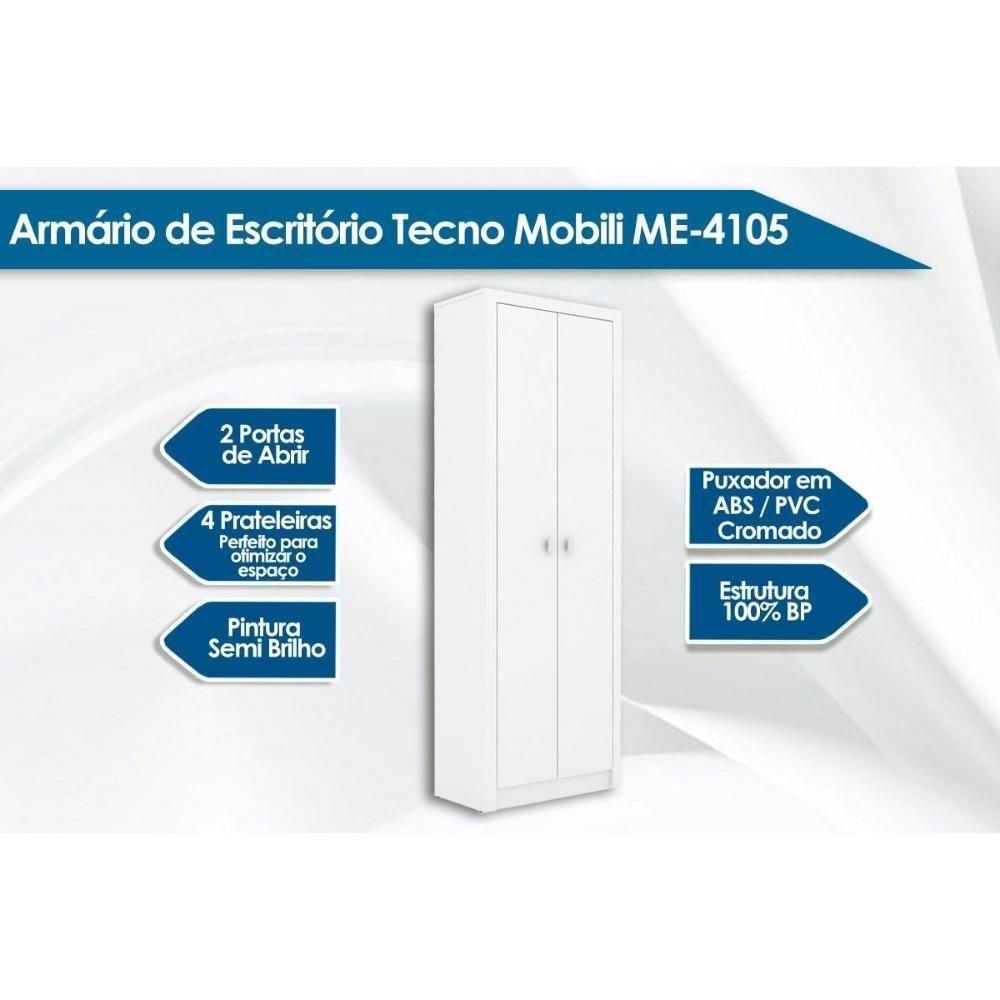 Armário De Escritório Me4105 C/ 2 Portas Nogal - Tecno Mobili