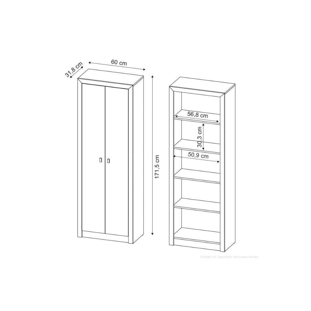 Armário De Escritório Me4105 C/ 2 Portas Nogal - Tecno Mobili