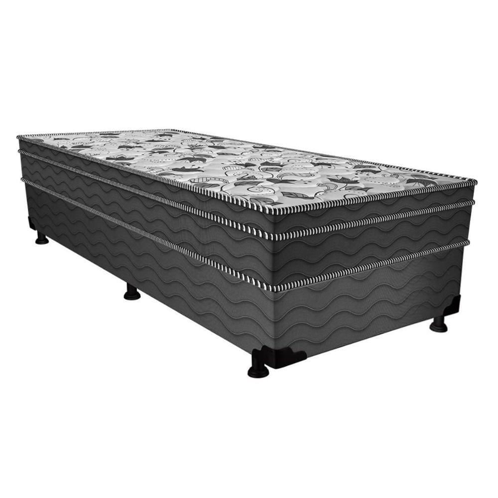 Cama Box Conjugado Solteiro: Colchão Ortopédico D28 Prodormir Advanced Pillow Gray (88x188x43)