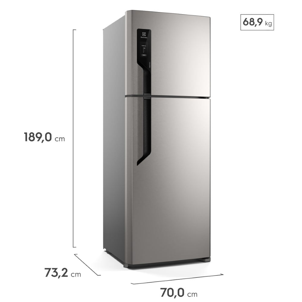 Geladeira Electrolux Frost Free 474L Efficient AutoSense Duplex Inox Look (TF71S) 127V