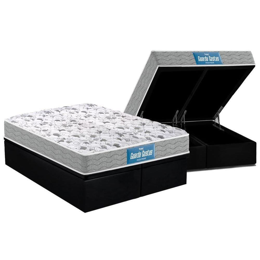 Cama Box Baú Queen: Colchão D45 Probel / Ep Próextreme Plus Double Face + Base Black(158X198)
