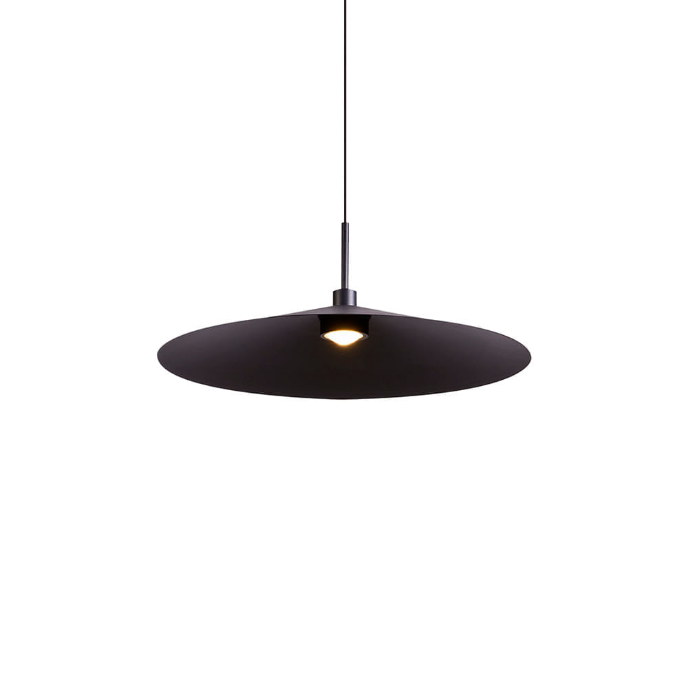 Lustre Pendente Nordecor Kale Dre 2864 38cm Preto Led Bivolt