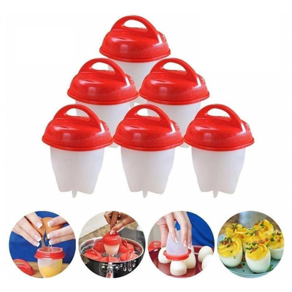 6 Forma de Silicone Cozinhar Ovos Fácil E Rápido Formas Egg