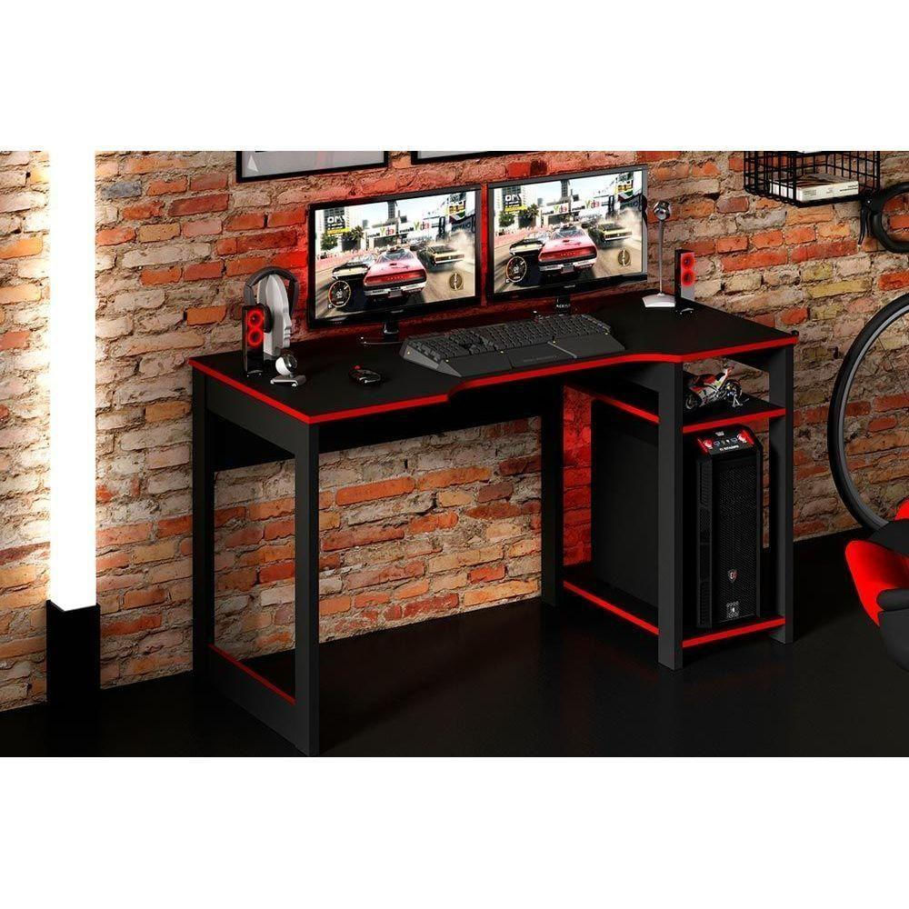 Mesa Computador Gamer Me4152 Preto/vermelho - Tecno Mobili