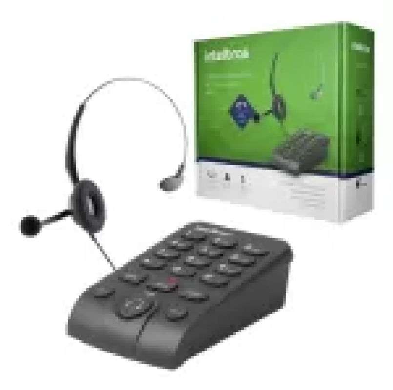 Aparelho Telefone Fixo com Headset Telemarketing e Base Discadora Intelbras Hsb 50