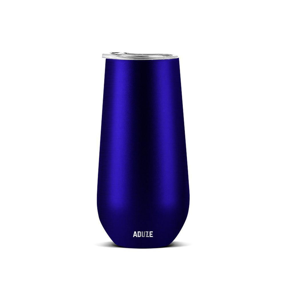 Copo Taça Térmica Aduze Champagne Espumante Drink Lux Azul Metalizado 150ml