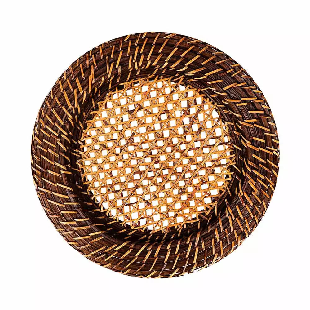 Sousplat em Rattan Mundiart Marrom 32cm