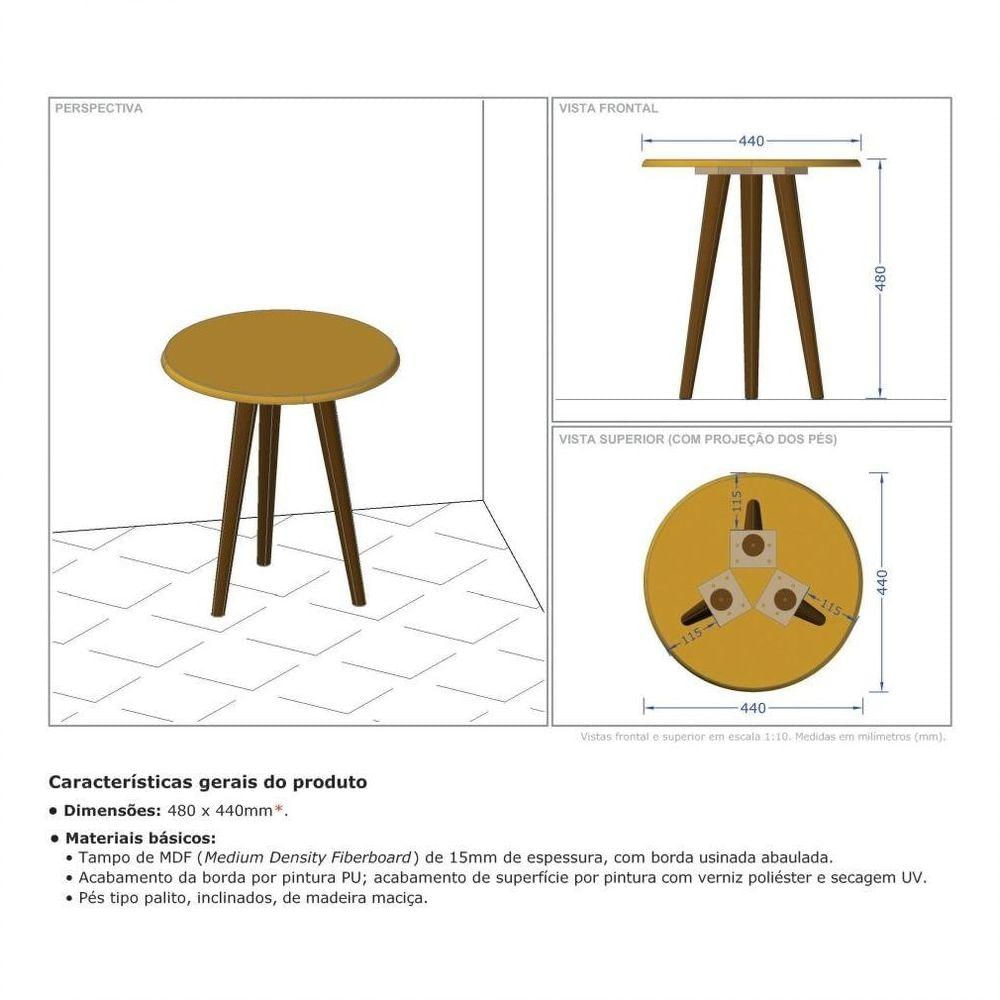 Conjunto Mesa De Centro E Mesas Laterais Brilhante Carrara - Bechara