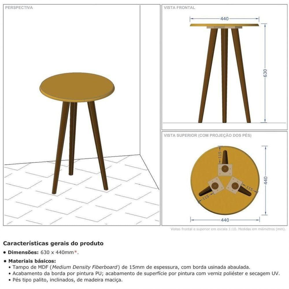 Conjunto Mesa De Centro E Mesas Laterais Brilhante Carrara - Bechara