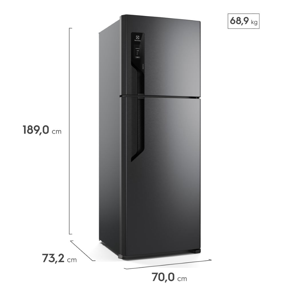 Geladeira Electrolux Frost Free 474L Efficient AutoSense Duplex Black Inox Look (TF71B) 127V