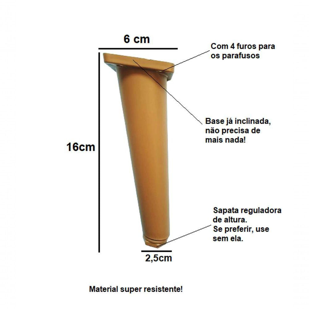 4 Pés Palito Já Inclinados Sofás Poltronas Racks Mel 16cm