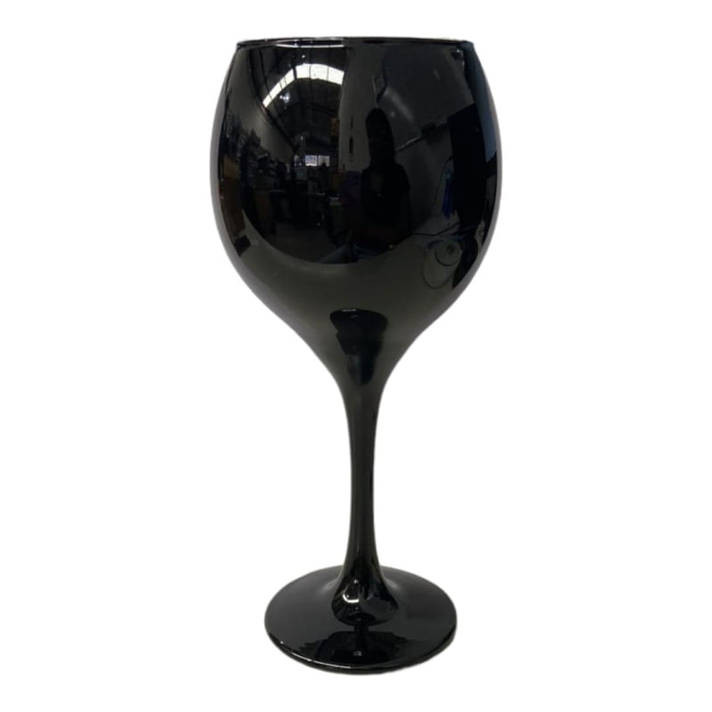 Cálice Negro Altar Vinho 400ml 20 cm Em Vidro Celebra Nadir