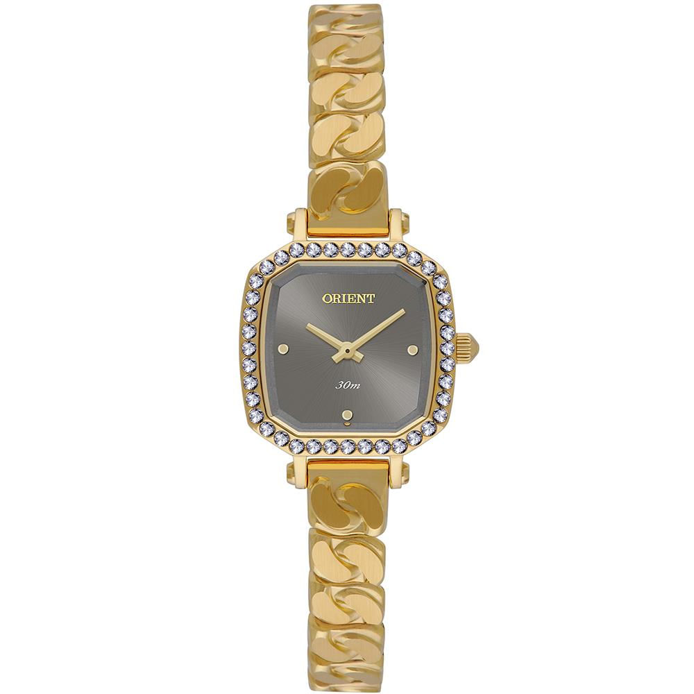 Relógio Orient Feminino Ref: Lgss0062 G1kx Retangular Dourado