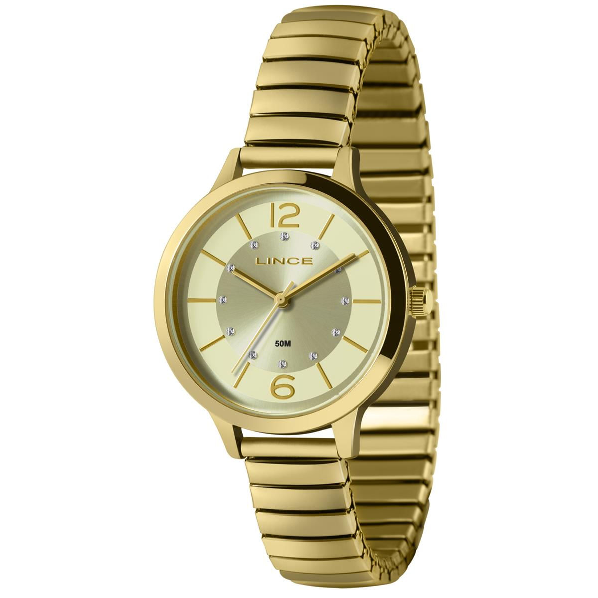 Relógio Lince Feminino Ref:Lrg4740l36 C2kx Casual Mola Dourado