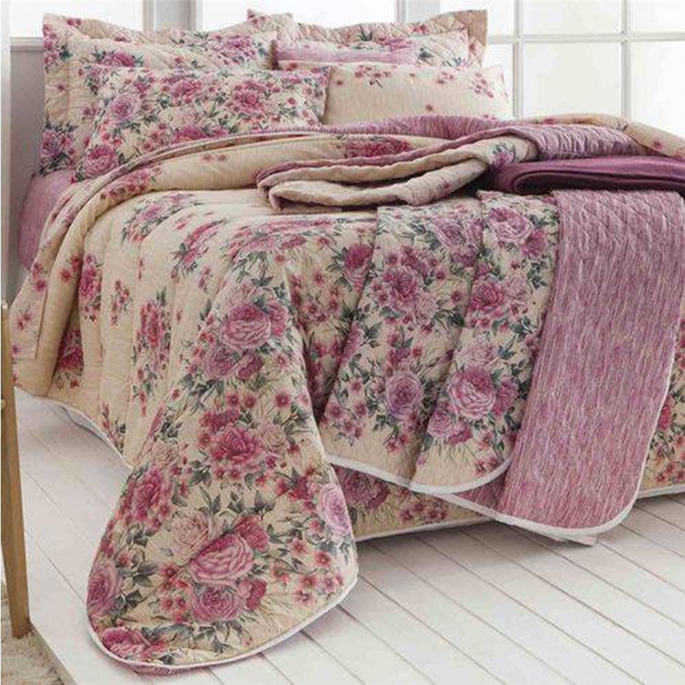 Jogo de Cama Casal 250x220cm Helena 140 Fios Realce Premium
