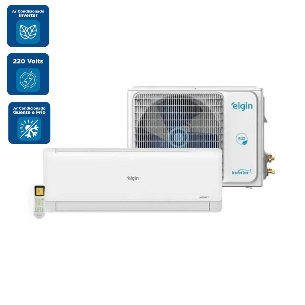 Ar Condicionado Split Hi Wall Elgin Eco Inverter 24000 BTU/h Quente e Frio 45HJQE24C2CC – 220 Volts 220 Volts