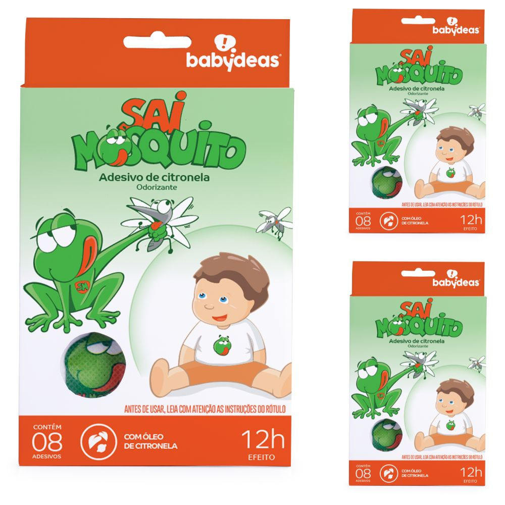 3 SAI MOSQUITO - REPELENTE NATURAL EM ADESIVO 0m+ BABYDEAS