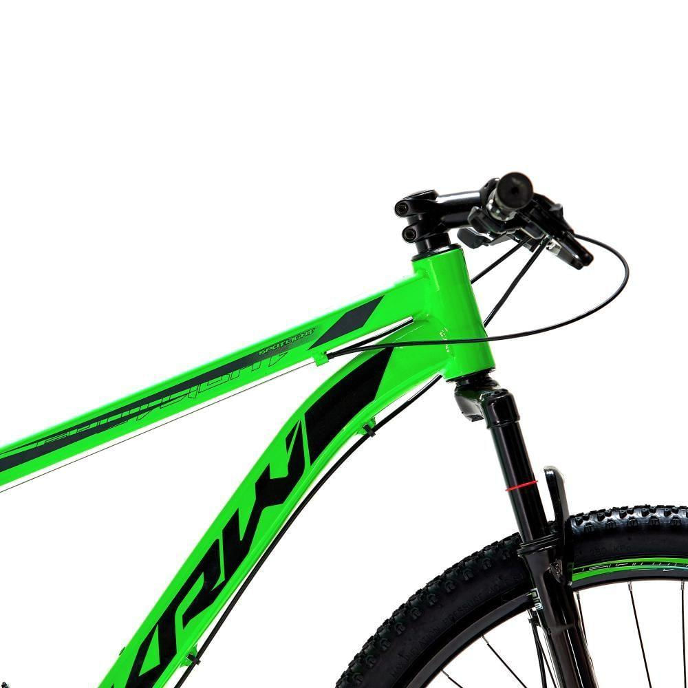 Bicicleta Aro 29 Krw Alumínio 27 Vel Freio Hidráulico Suspensão Dianteira S8 Verde-Preto 15.5 Verde-Preto