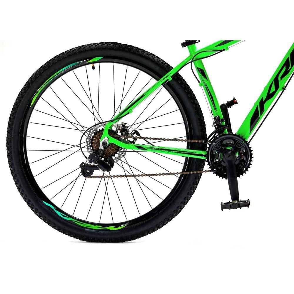 Bicicleta Aro 29 Krw Alumínio 27 Vel Freio Hidráulico Suspensão Dianteira S8 Verde-Preto 15.5 Verde-Preto