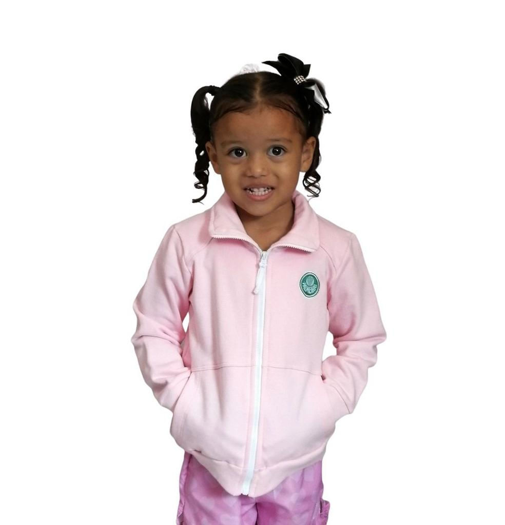 Blusa Infantil Palmeiras Rosa Moletom Oficial Tam 2